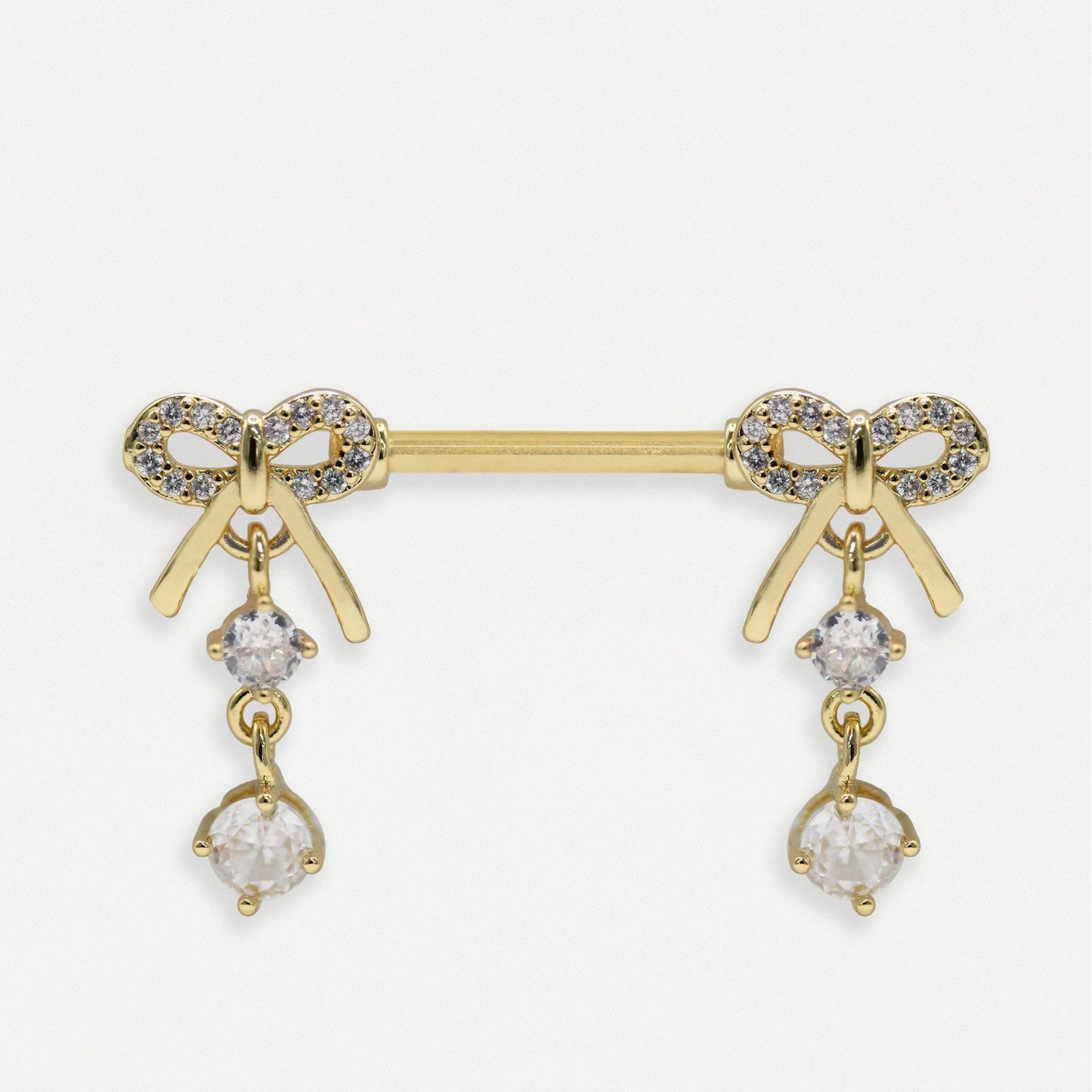 Gold PVD Steel Ribbon Nipple Bar