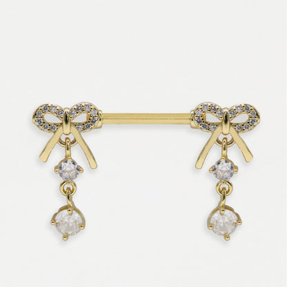 Gold PVD Steel Ribbon Nipple Bar