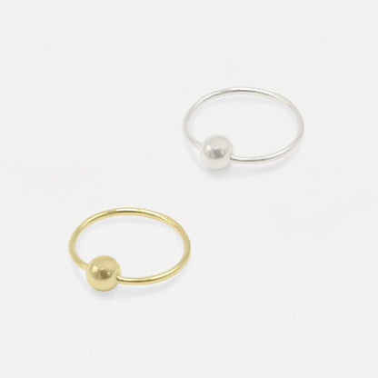 Silver Mixed Metal Ball Nose Ring - 8mm & 10mm