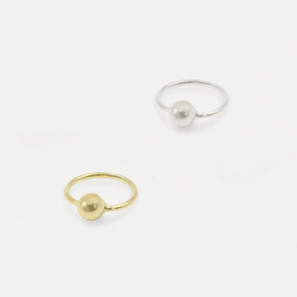 Silver Mixed Metal Ball Nose Ring - 8mm & 10mm