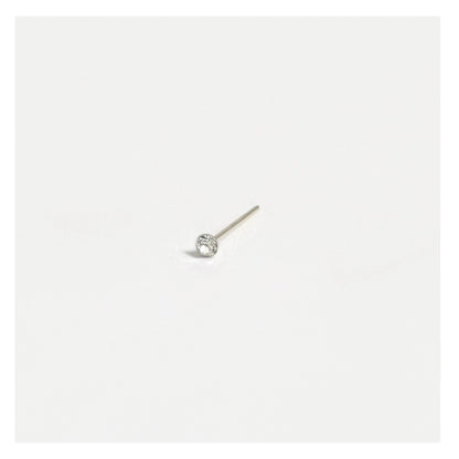 Silver Clear Crystal Gemset Nose Pins - 1mm