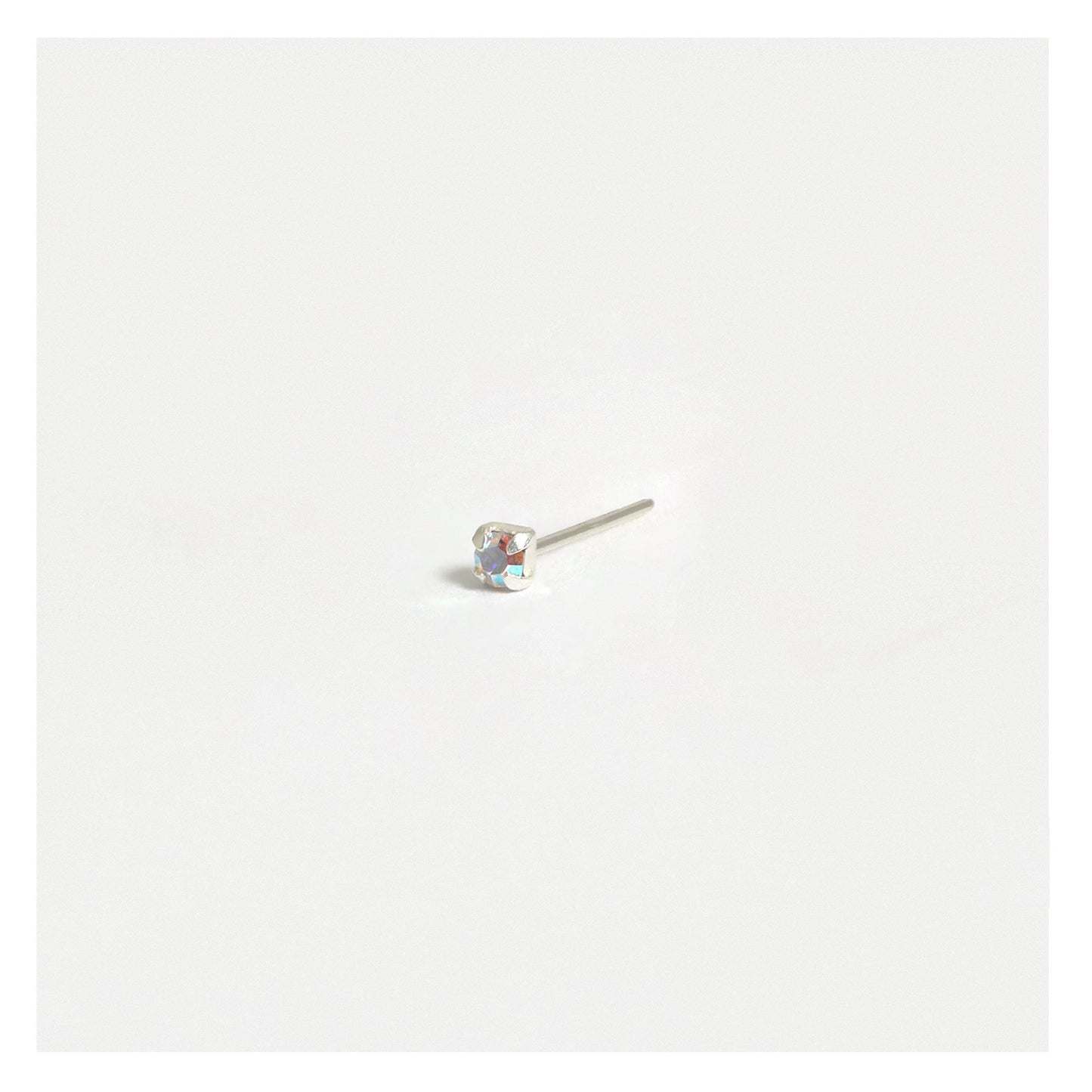 Silver Square Clawset Nose Pins - 1.5mm, (Single Colour Boxes)