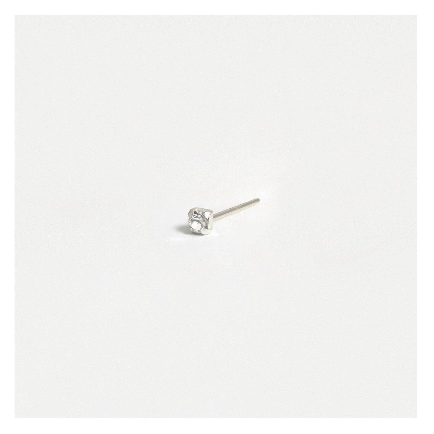 Silver Square Clawset Nose Pins - 1.5mm, (Single Colour Boxes)