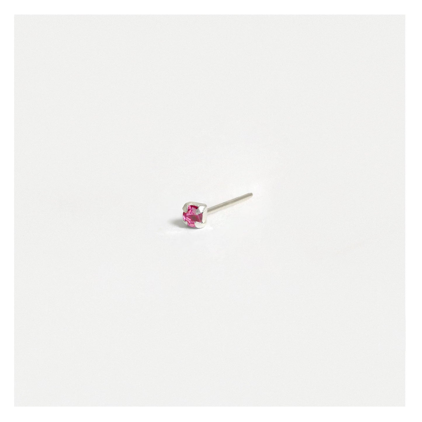 Silver Square Clawset Nose Pins - 1.5mm, (Single Colour Boxes)
