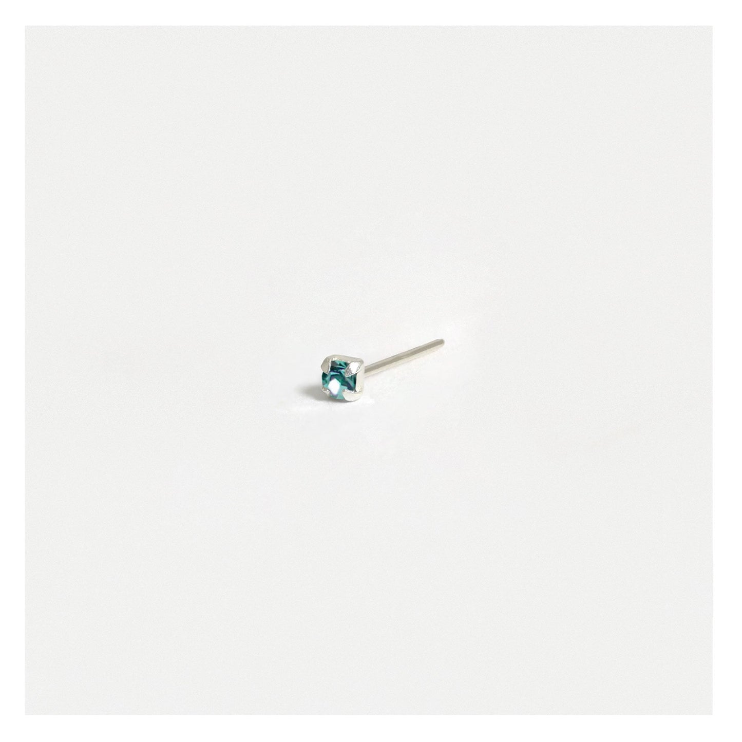 Silver Square Clawset Nose Pins - 1.5mm, (Single Colour Boxes)