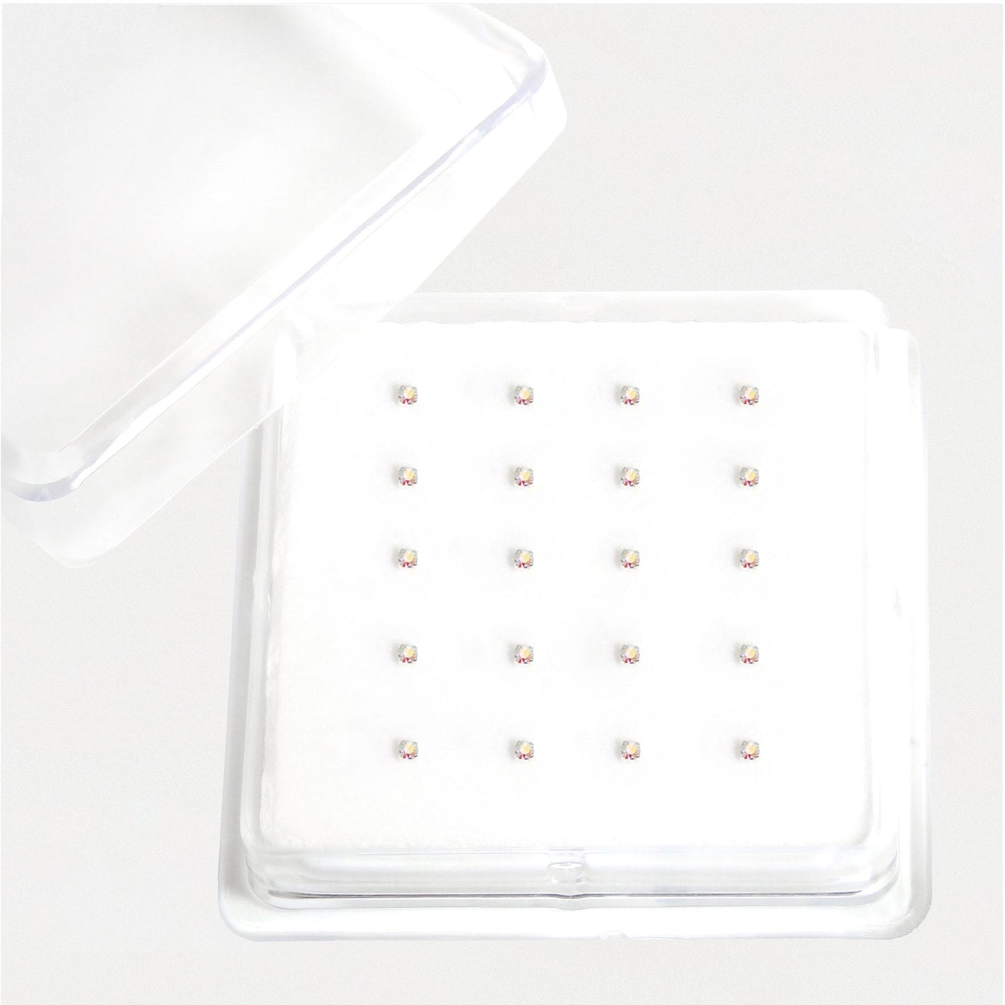 Silver Square Clawset Nose Pins - 1.5mm, (Single Colour Boxes)