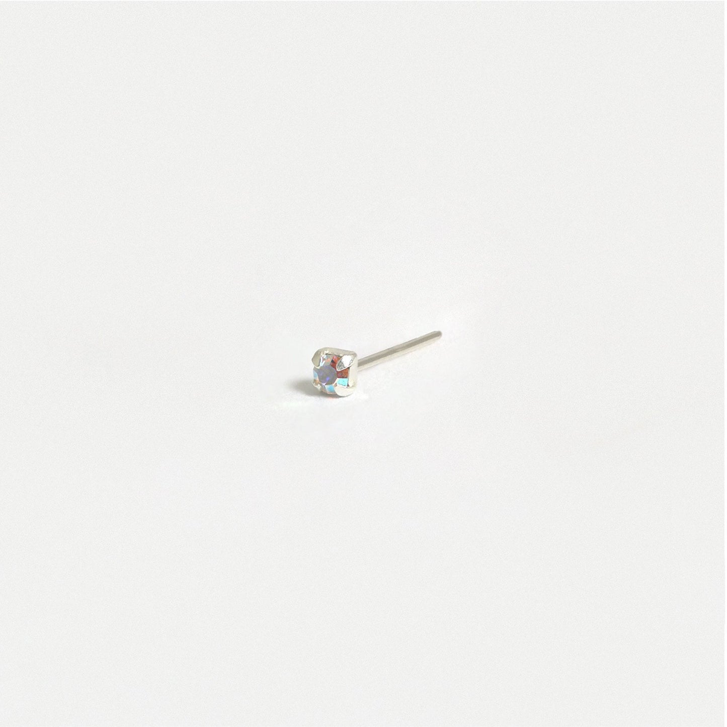 Silver Square Clawset Nose Pins - 1.5mm, (Single Colour Boxes)