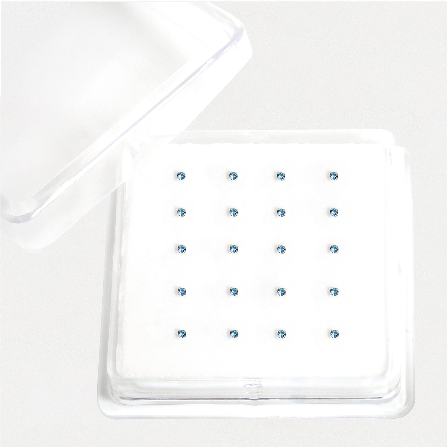 Silver Square Clawset Nose Pins - 1.5mm, (Single Colour Boxes)