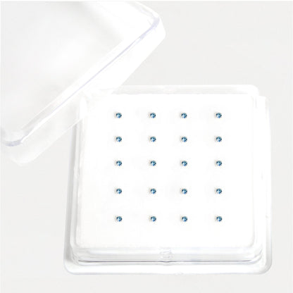 Silver Square Clawset Nose Pins - 1.5mm, (Single Colour Boxes)