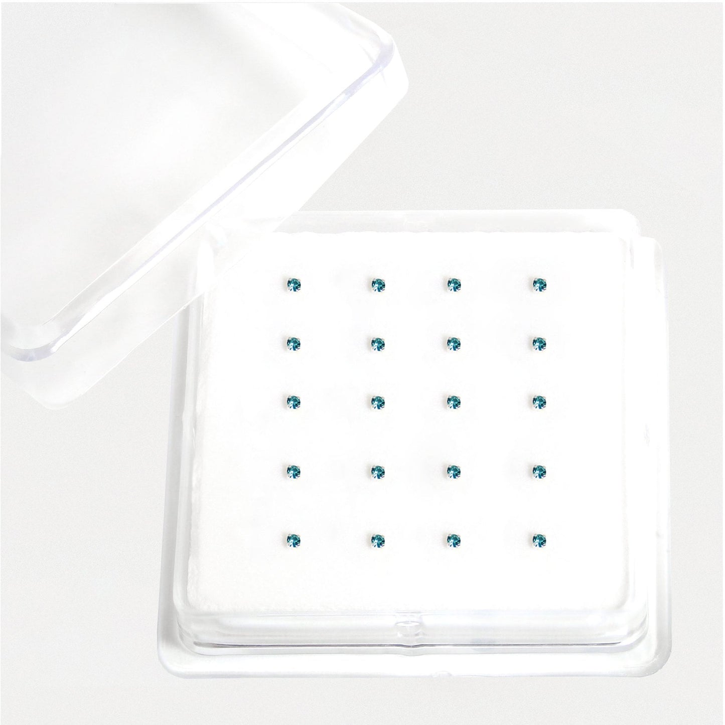 Silver Square Clawset Nose Pins - 1.5mm, (Single Colour Boxes)