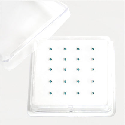 Silver Square Clawset Nose Pins - 1.5mm, (Single Colour Boxes)