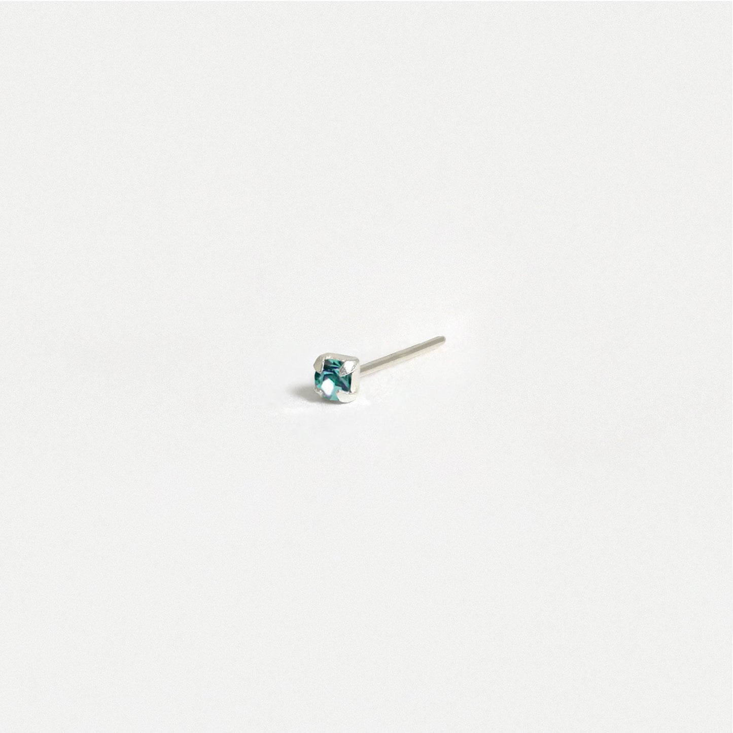 Silver Square Clawset Nose Pins - 1.5mm, (Single Colour Boxes)