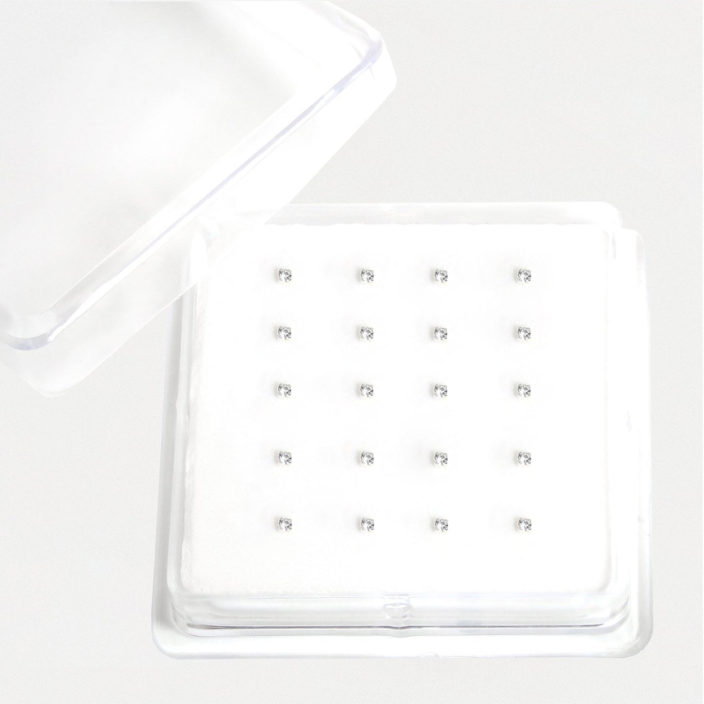 Silver Square Clawset Nose Pins - 1.5mm, (Single Colour Boxes)