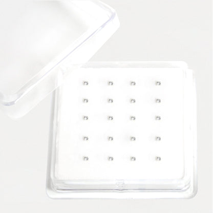 Silver Square Clawset Nose Pins - 1.5mm, (Single Colour Boxes)
