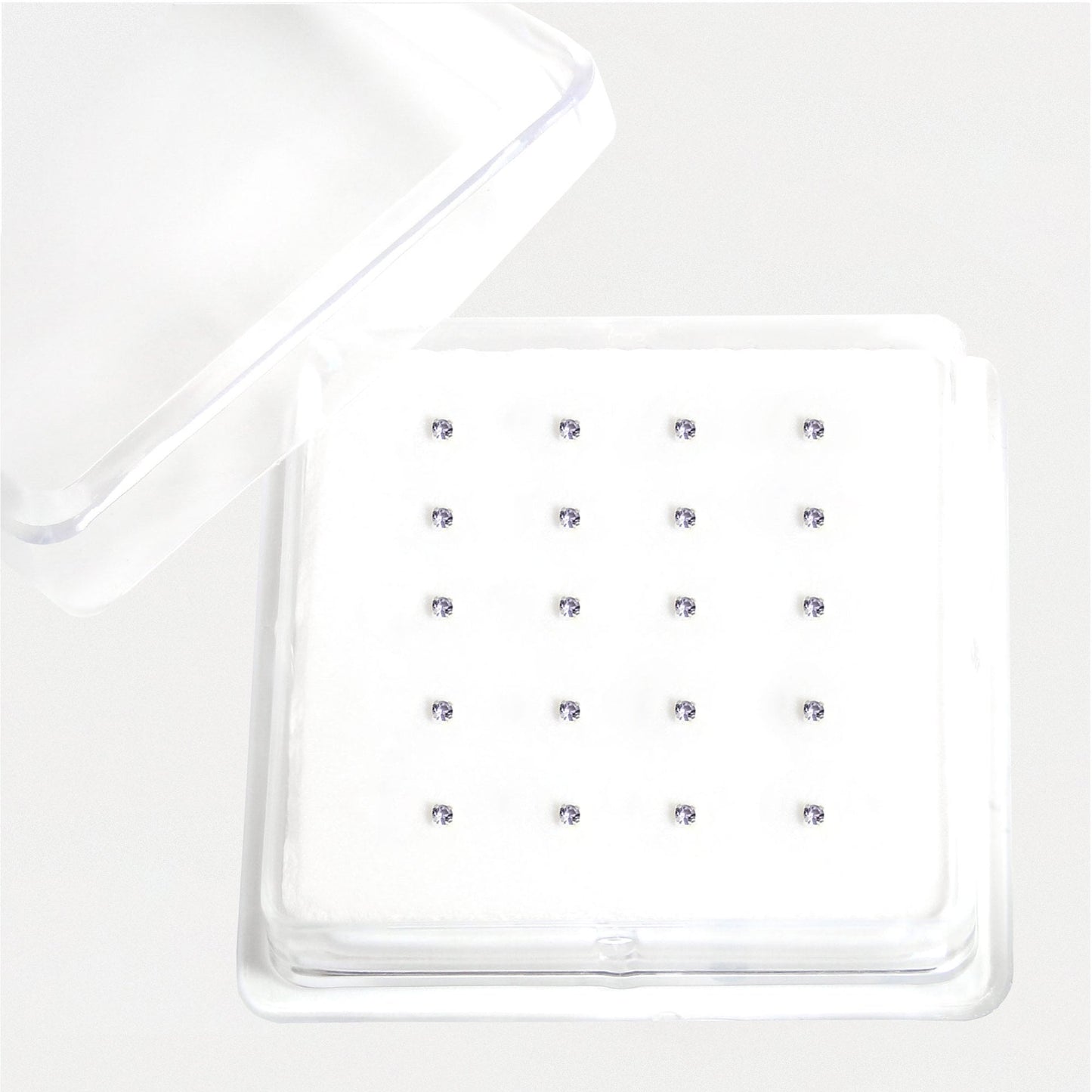 Silver Square Clawset Nose Pins - 1.5mm, (Single Colour Boxes)