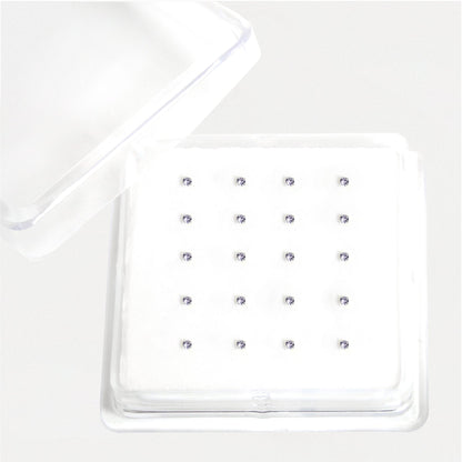 Silver Square Clawset Nose Pins - 1.5mm, (Single Colour Boxes)