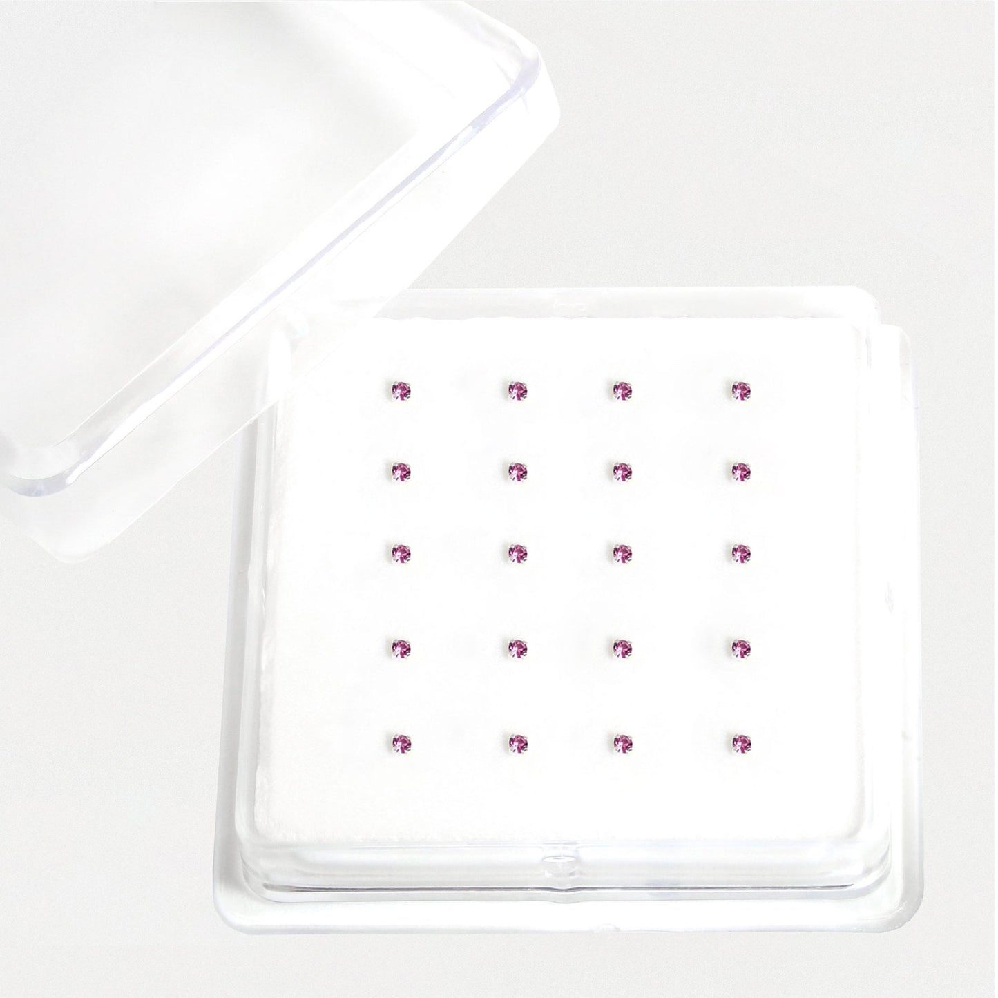 Silver Square Clawset Nose Pins - 1.5mm, (Single Colour Boxes)