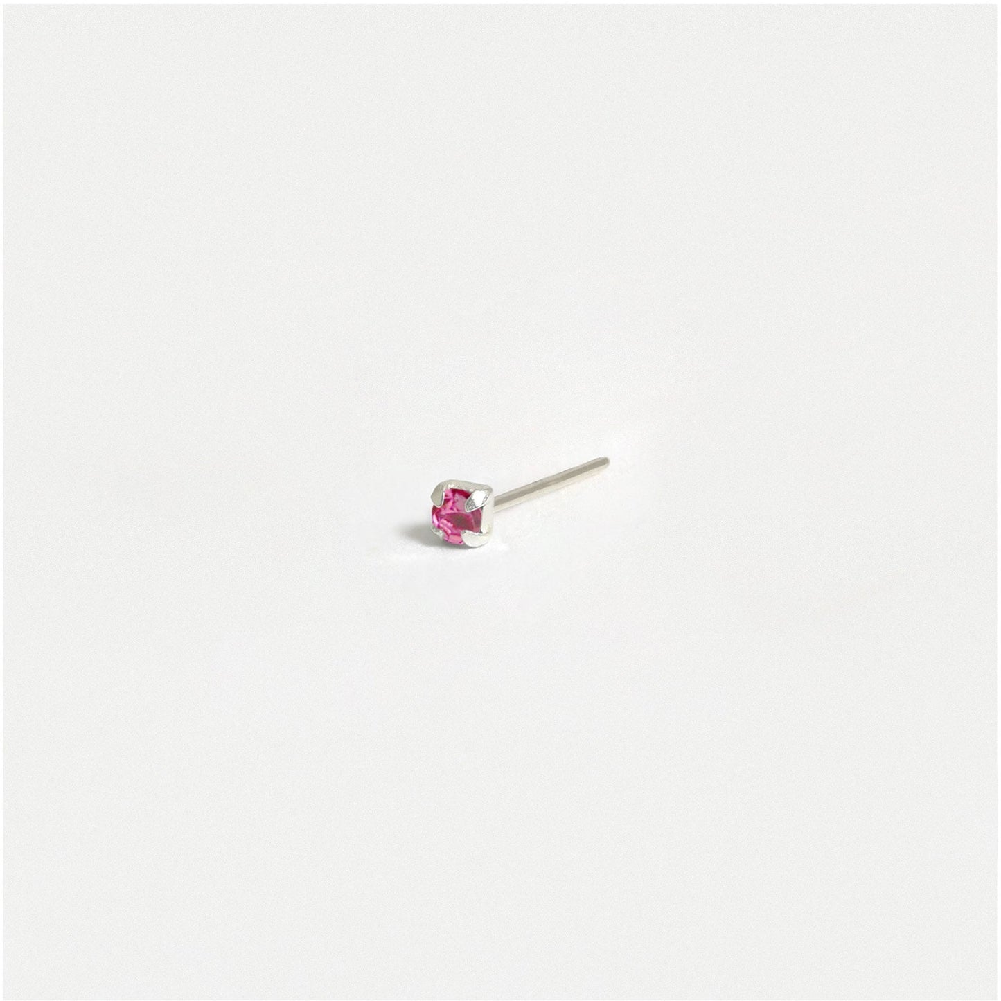 Silver Square Clawset Nose Pins - 1.5mm, (Single Colour Boxes)
