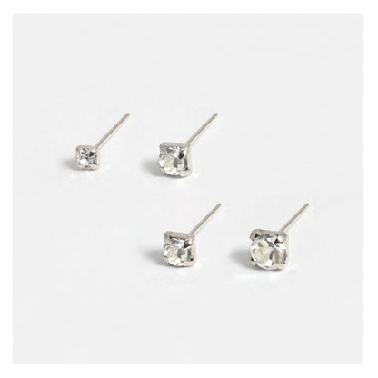 Silver Clear Clawset Nose Pins - Various Sizes