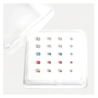 Silver Clawset Nose Pins - Various Sizes, Assorted Colours