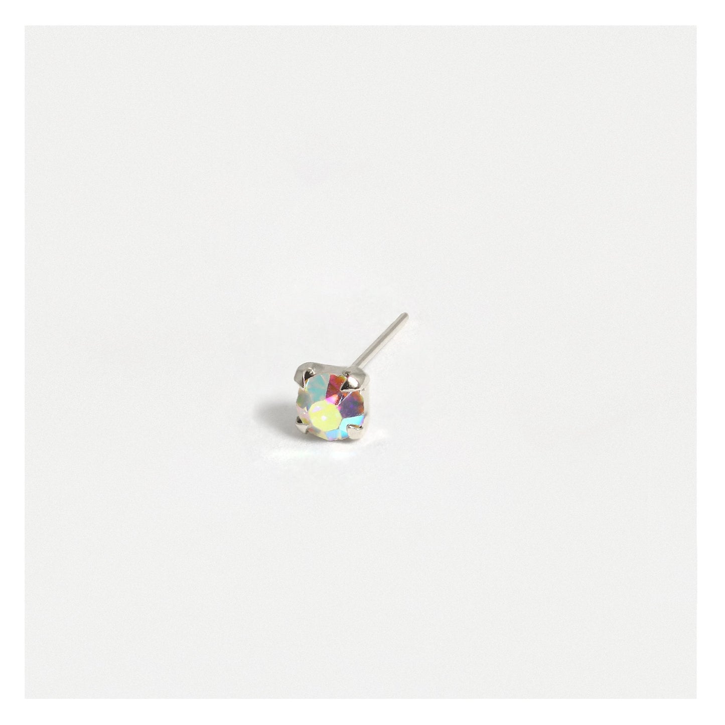 Silver Clawset Nose Pins - Various Sizes, Assorted Colours