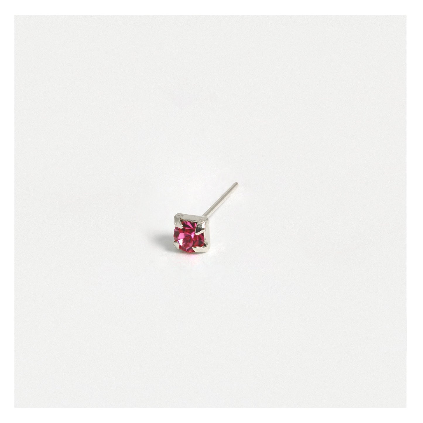 Silver Clawset Nose Pins - Various Sizes, Assorted Colours