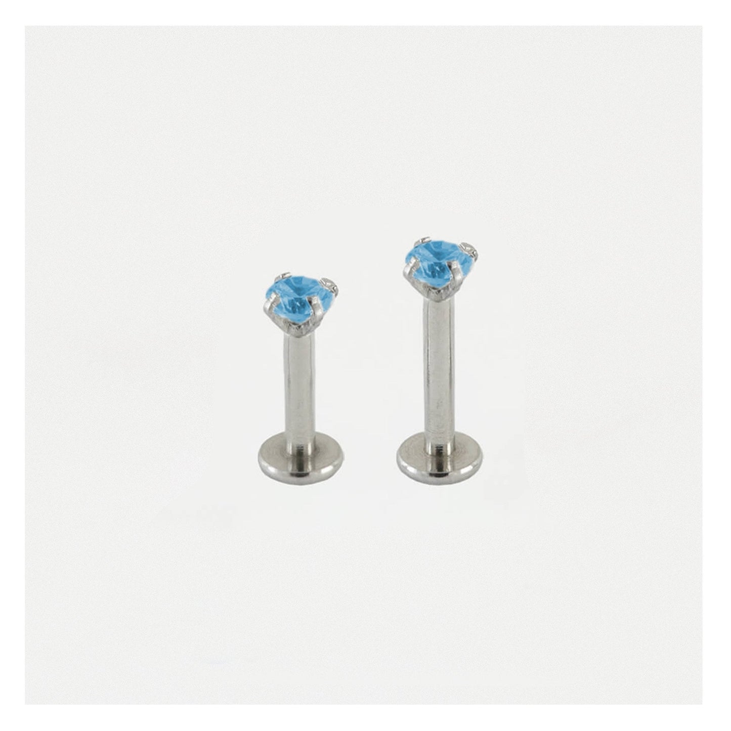 Steel Clawset Jewelled Round Labret - 1.2mm - Internally Threaded