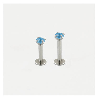 Steel Clawset Jewelled Round Labret - 1.2mm - Internally Threaded