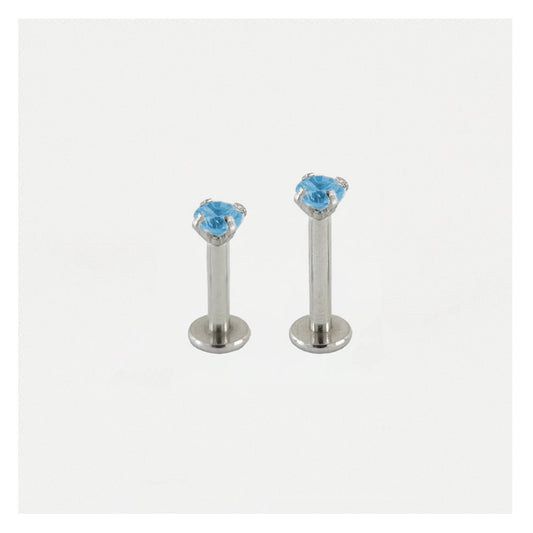 Steel Clawset Jewelled Round Labret - 1.2mm - Internally Threaded