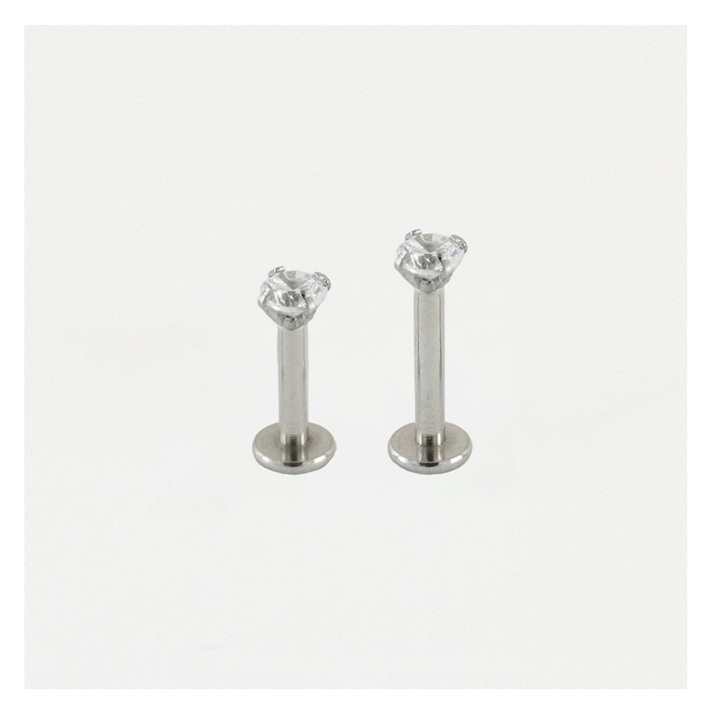 Steel Clawset Jewelled Round Labret - 1.2mm - Internally Threaded