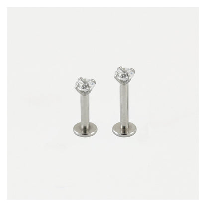 Steel Clawset Jewelled Round Labret - 1.2mm - Internally Threaded