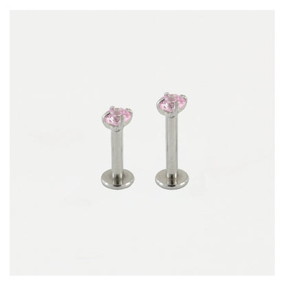 Steel Clawset Jewelled Round Labret - 1.2mm - Internally Threaded