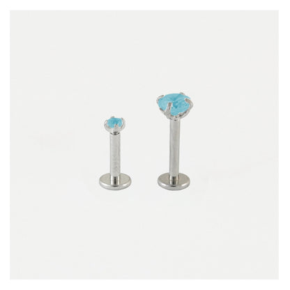 Steel Clawset Jewelled Round Labret - 1.2mm - Internally Threaded - Multi-Size Gem Tops