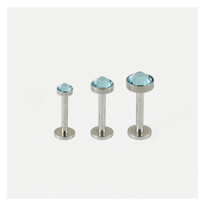 Steel Bezel-set Cabochon Labret - 1.2mm - Internally Threaded - Multi-Size Gem Tops