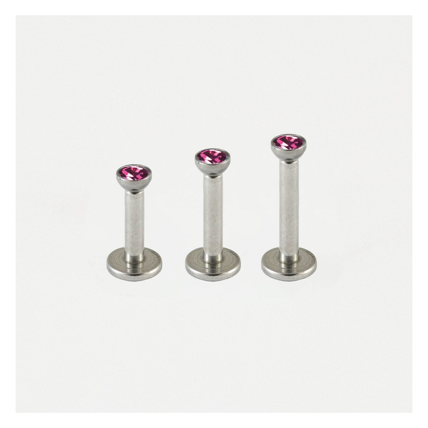 Steel Bezel-Set Gem Labret - 1.2mm - Internally Threaded