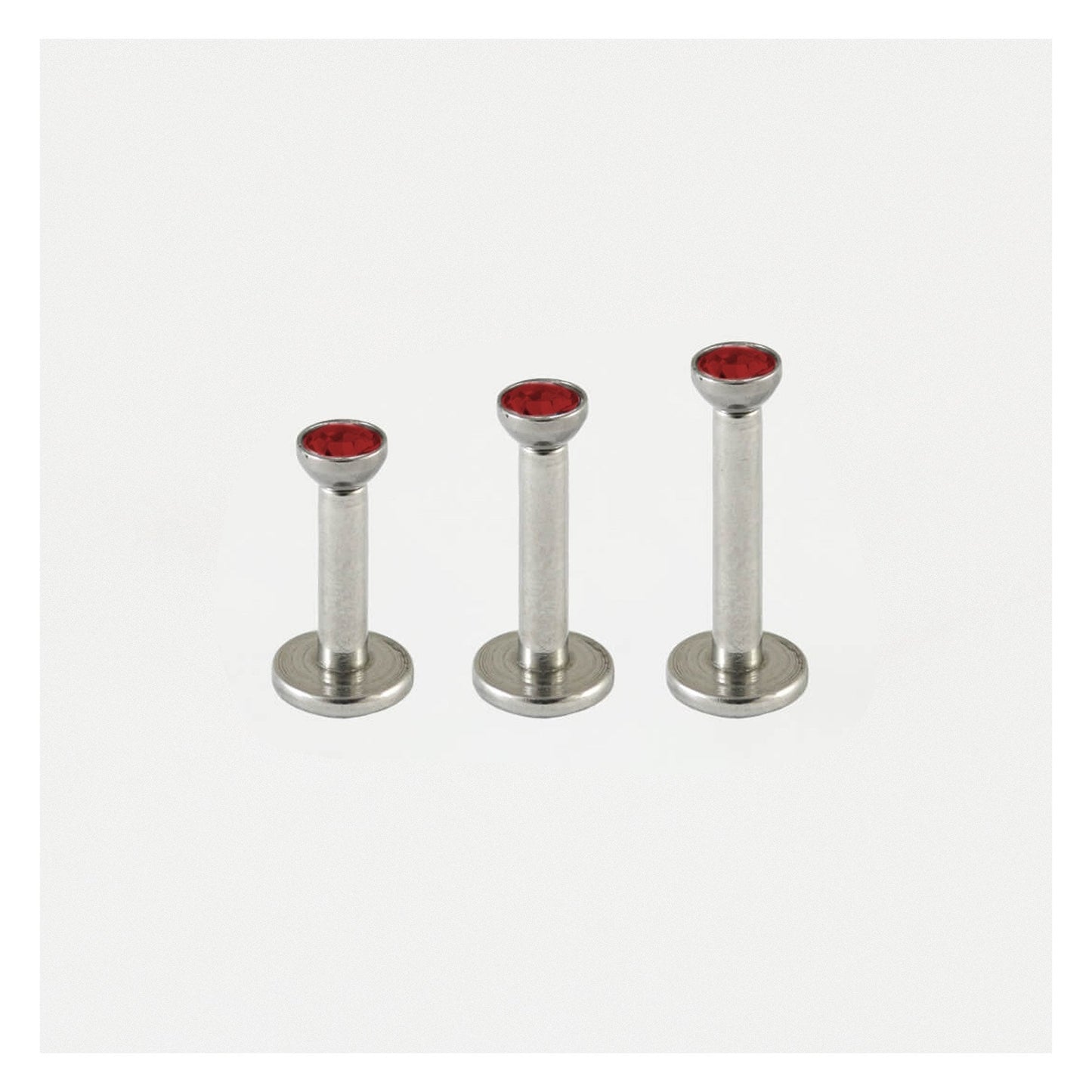 Steel Bezel-Set Gem Labret - 1.2mm - Internally Threaded