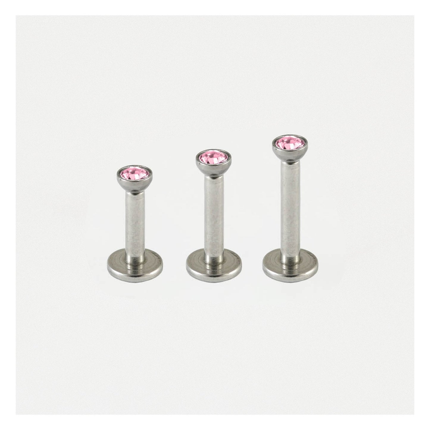 Steel Bezel-Set Gem Labret - 1.2mm - Internally Threaded