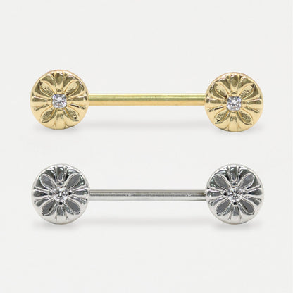 Steel Flower Duet Nipple Bar