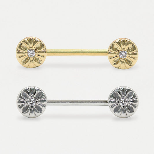 Steel Flower Duet Nipple Bar