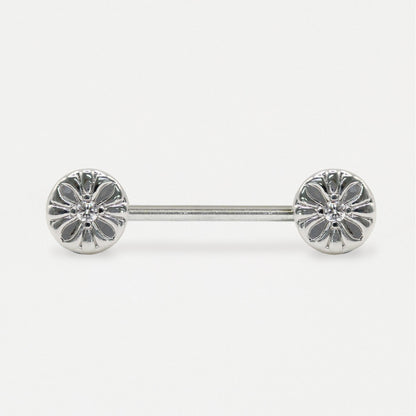Steel Flower Duet Nipple Bar