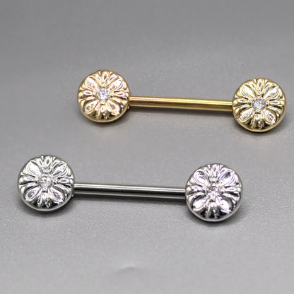 Steel Flower Duet Nipple Bar