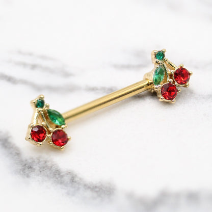 Gold PVD Steel Sweet Cherry Nipple Bar