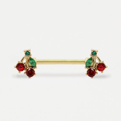 Gold PVD Steel Sweet Cherry Nipple Bar