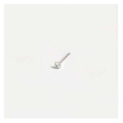 Silver Round Crystal Nose Pins - 1mm, Assorted Colours
