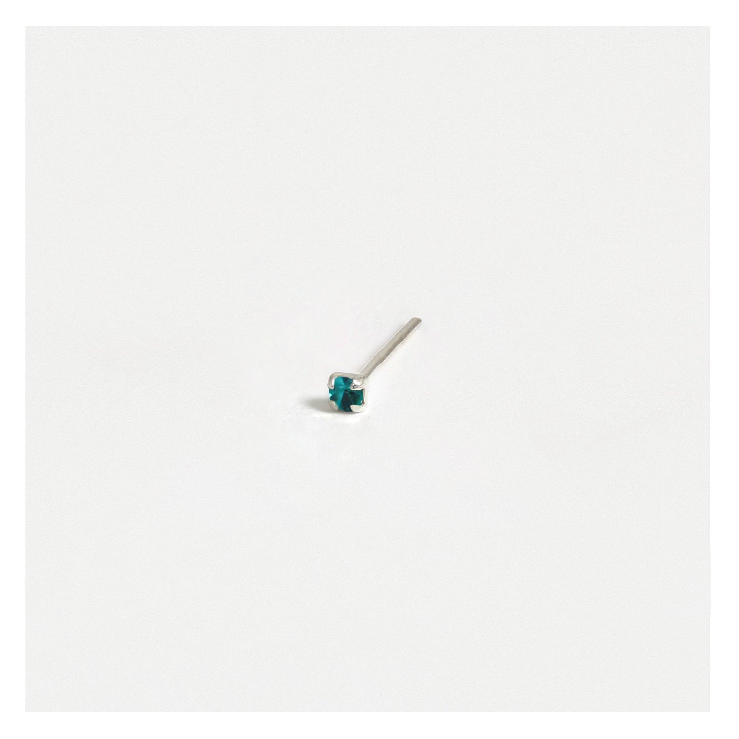 Silver Round Crystal Nose Pins - 1mm, Assorted Colours
