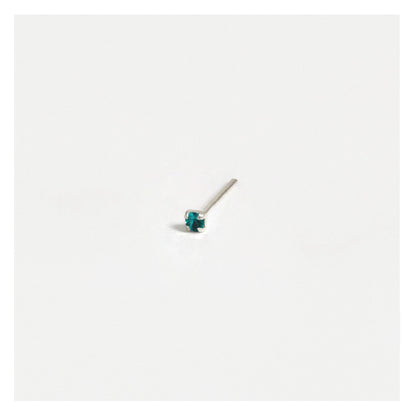 Silver Round Crystal Nose Pins - 1mm, Assorted Colours
