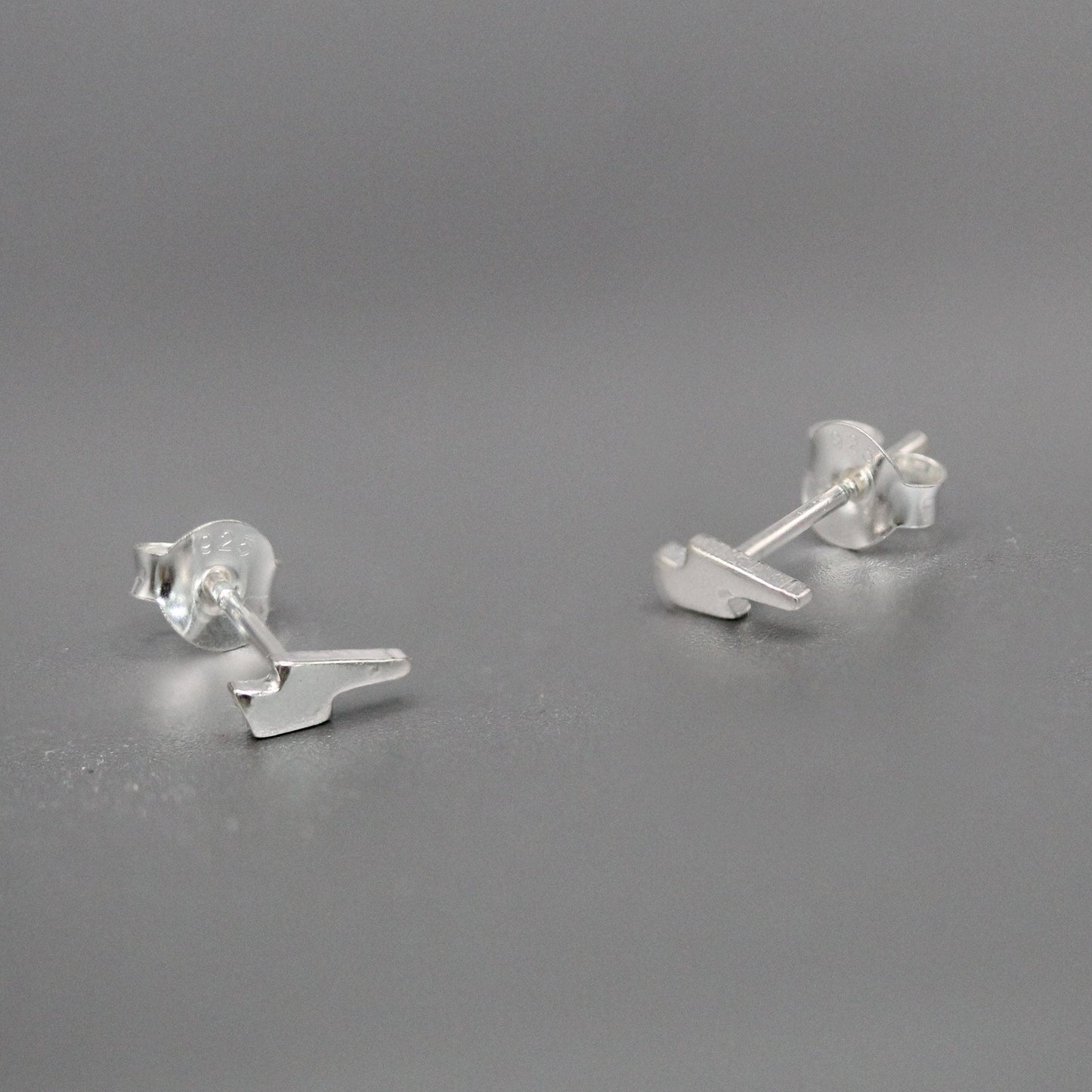 Silver Bolt Ear Studs