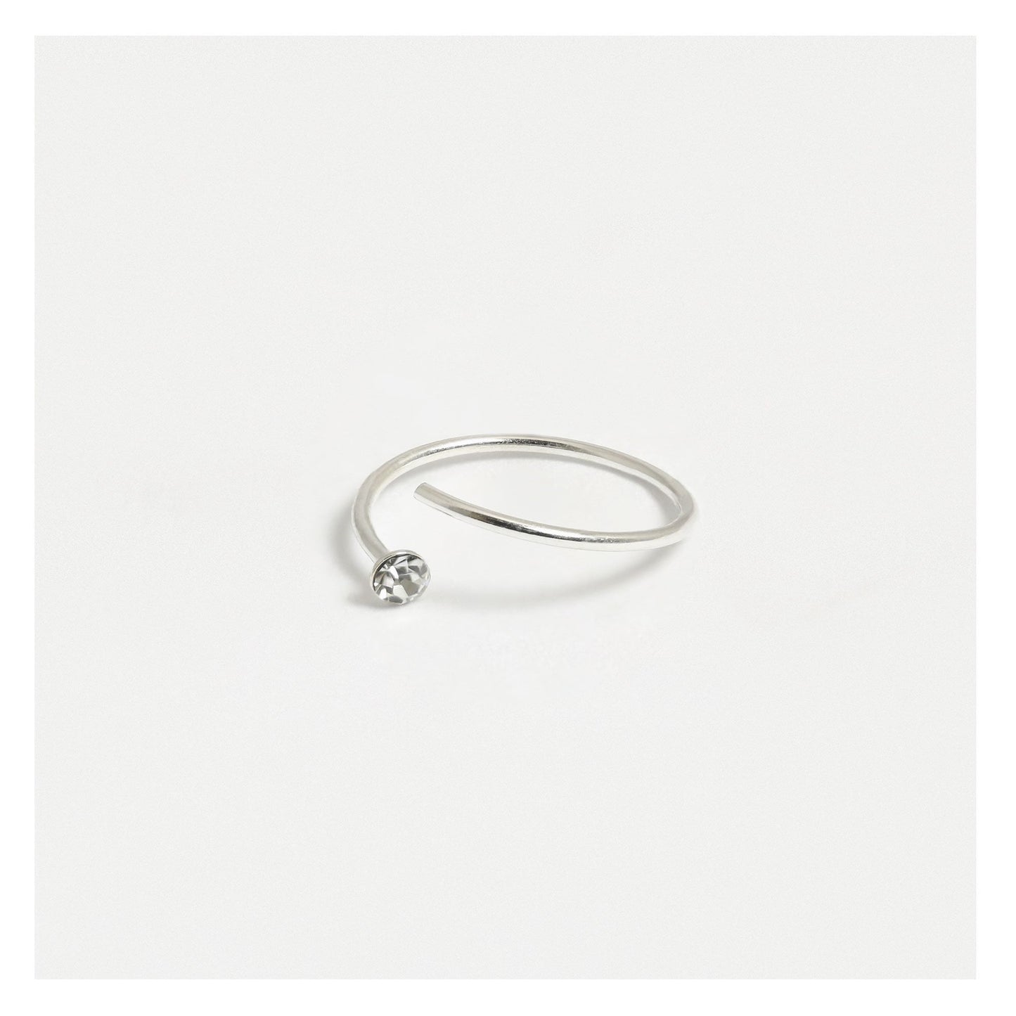 Silver Crystal Gem Diamante Nose Ring - 8mm & 10mm