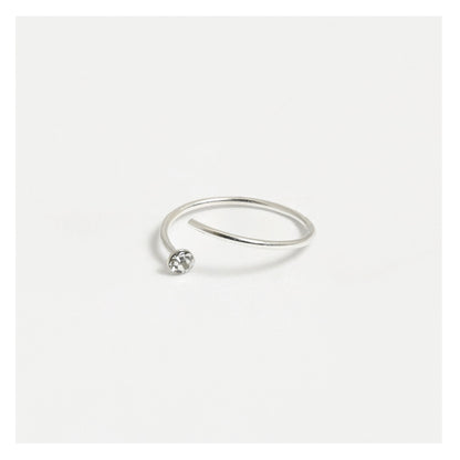 Silver Crystal Gem Diamante Nose Ring - 8mm & 10mm