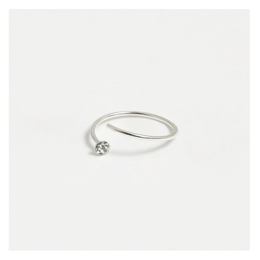 Silver Crystal Gem Diamante Nose Ring - 8mm & 10mm